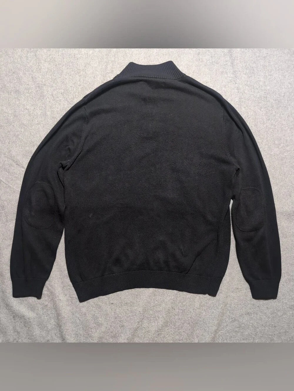 Club Room Black Zip-Style Button Mock-Neck Sweater Size XL